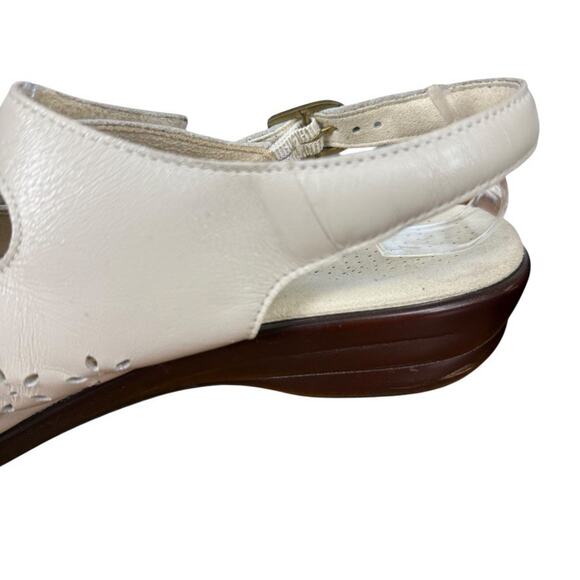 SAS Quatro Ivory Leather Slingback Comfort Sandals Shoes Open Toe USA Made 10 S - Picture 4 of 16